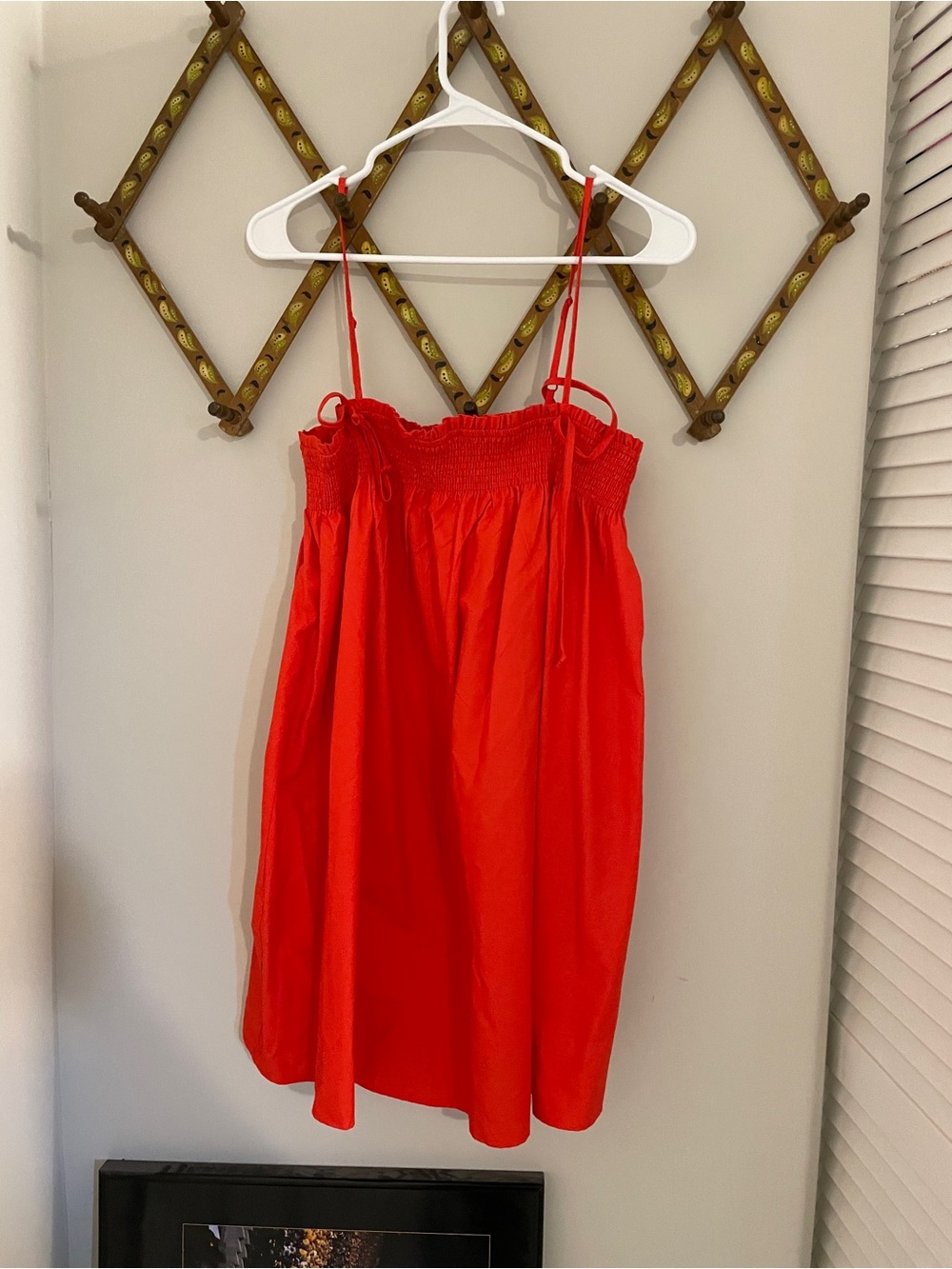 No Boundaries Red Smocked Slip Dress with Spaghetti Straps